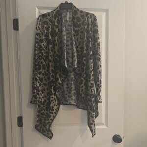 Leopard Print Open Front Cardigan